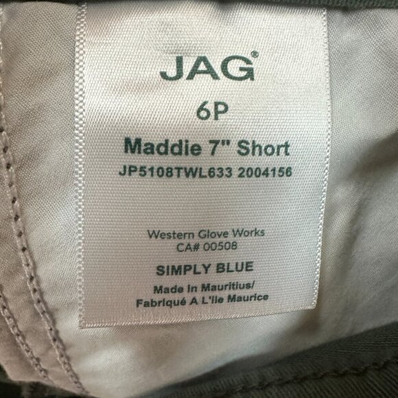 JAG Women's Olive Green Maddie Mid Rise Shorts 7" Inseam, Size 6P - Picture 5 of 6